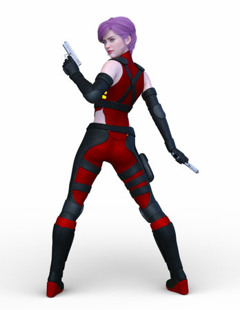 3DCG images of a female warriorの写真素材