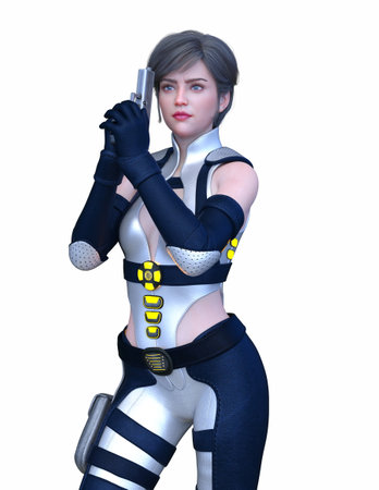 3DCG images of a female warriorの写真素材