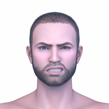 3DCG images of a man's face close-upの写真素材