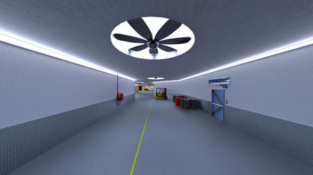 3DCG images of the laboratory corridorの写真素材