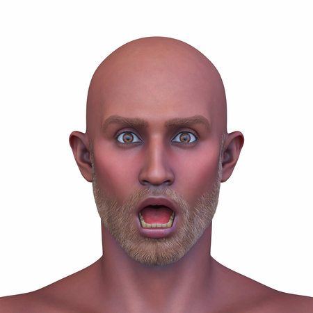 3DCG images of a man's face close-upの写真素材