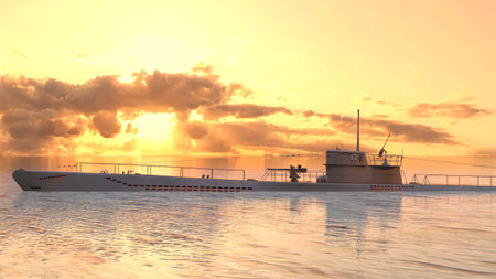 3DCG images of the submarineの写真素材