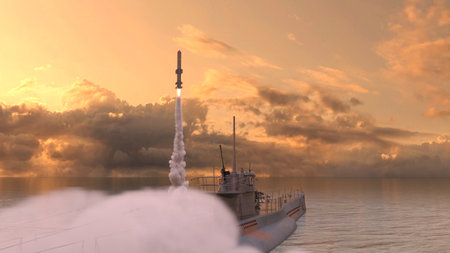 3DCG images of the ballistic missile submarineの写真素材