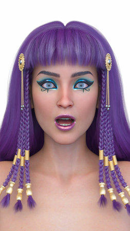 3DCG images of a woman in Cleopatra makeupの写真素材