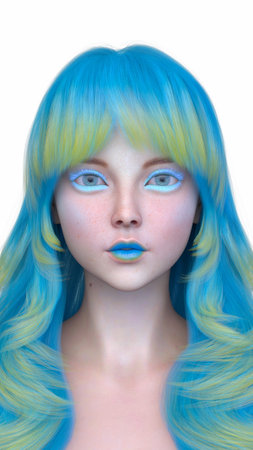3DCG images of a woman's face close-upの写真素材