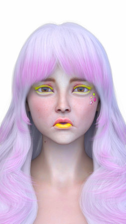 3DCG images of a woman's face close-upの写真素材