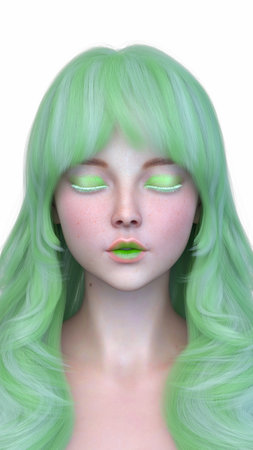 3DCG images of a woman's face close-upの写真素材