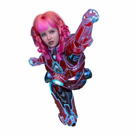 3DCG images of a cyber womanの写真素材
