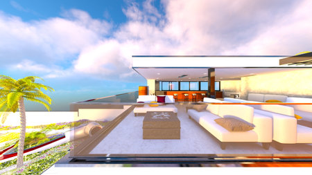 3DCG images of the resort hotelの写真素材