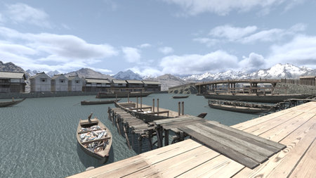 3DCG images of the harborの写真素材