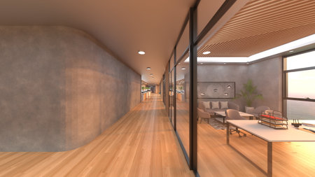 3DCG images of the glass walled meeting roomsの写真素材