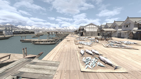 3DCG images of the harborの写真素材