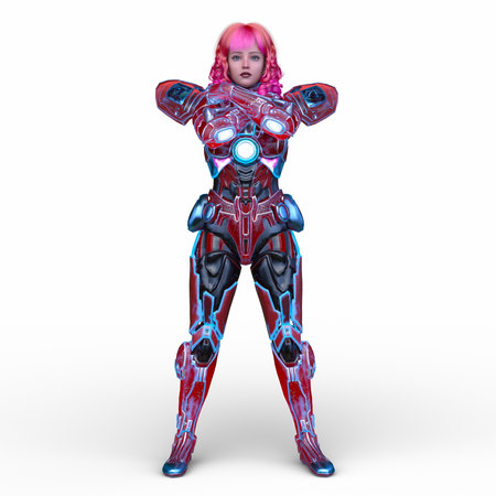 3DCG images of a cyber womanの写真素材