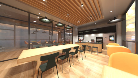 3DCG images of the glass walled meeting roomsの写真素材