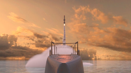3DCG images of the ballistic missile submarineの写真素材