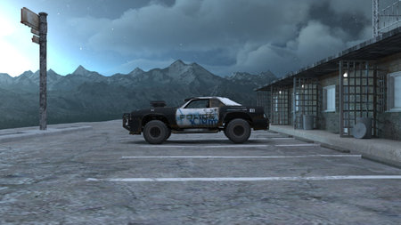3DCG images of a police carの写真素材