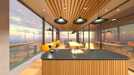 3DCG images of the glass walled meeting roomsの写真素材