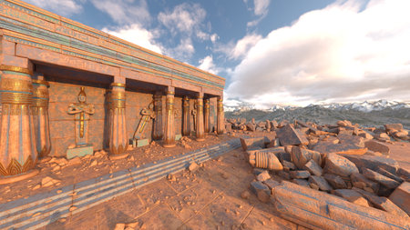 3DCG images of the ancient ruinsの写真素材