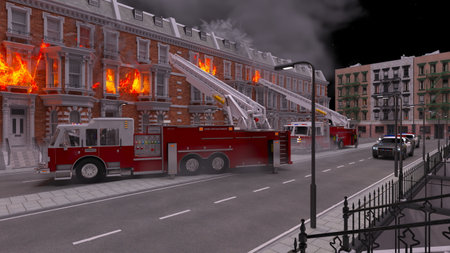 3DCG images of the fire sceneの写真素材