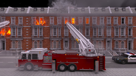 3DCG images of the fire sceneの写真素材