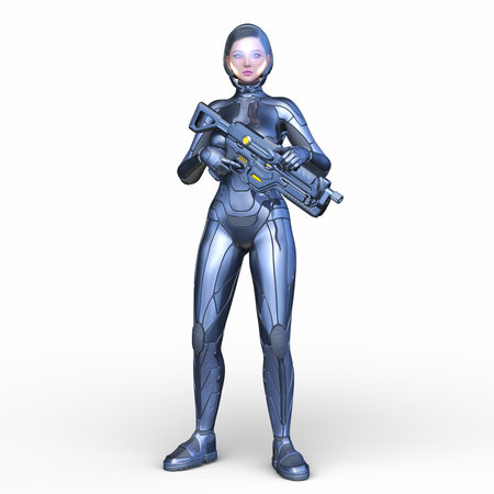3DCG images of a cyber womanの写真素材