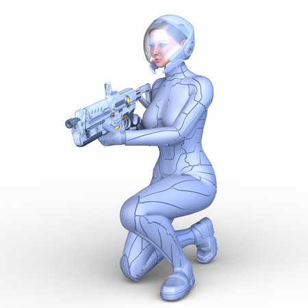 3DCG images of a cyber womanの写真素材
