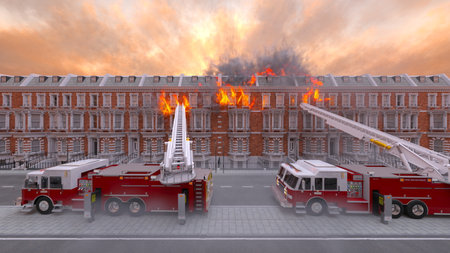 3DCG images of the fire sceneの写真素材