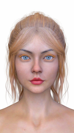 3DCG images of a woman's face close-upの写真素材