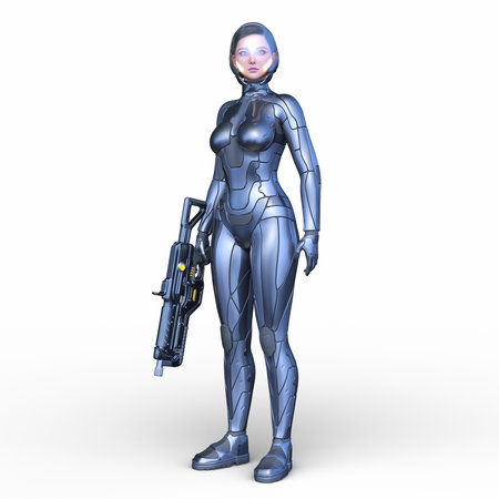 3DCG images of a cyber womanの写真素材