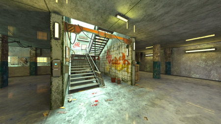 3DCG images of the abandoned stationの写真素材