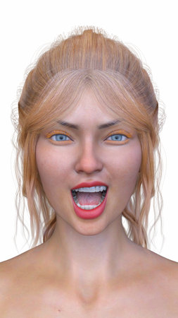 3DCG images of a woman's face close-upの写真素材