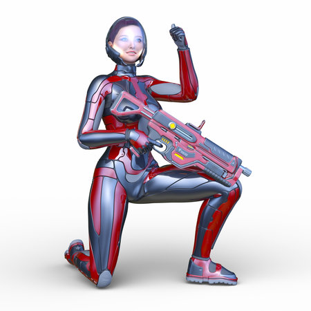 3DCG images of a cyber womanの写真素材