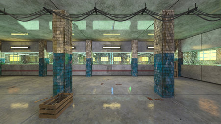3DCG images of the abandoned stationの写真素材