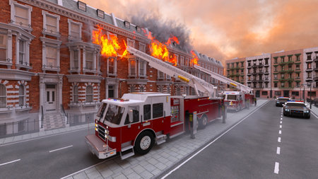 3DCG images of the fire sceneの写真素材