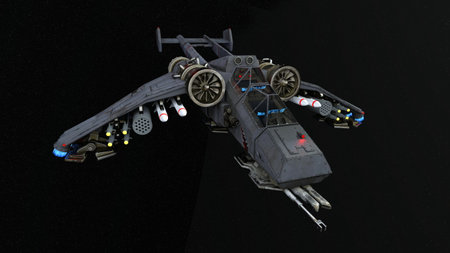 3DCG images of a spaceshipの写真素材