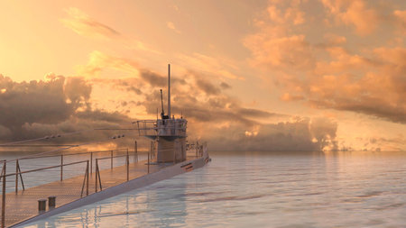 3DCG images of the submarineの写真素材