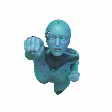 3DCG images of a female cyborgの写真素材