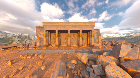 3DCG images of the ancient ruinsの写真素材