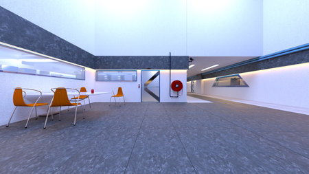 3DCG images of the spaceship hangarの写真素材