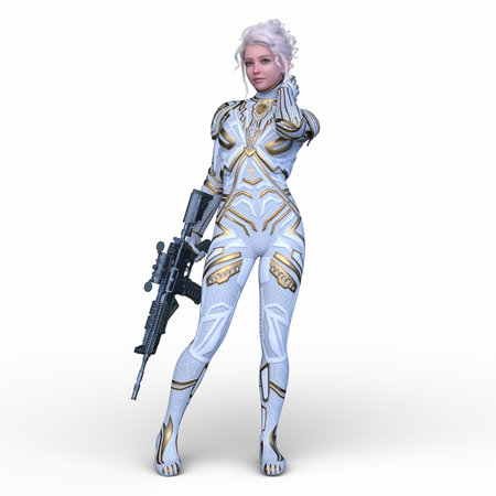 3DCG images of a cyber womanの写真素材