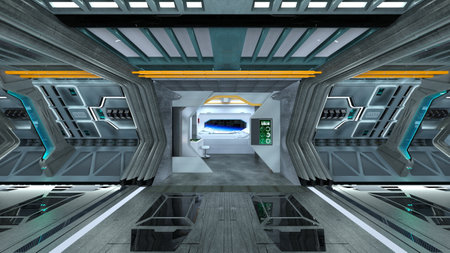 3DCG images of the spacecraft passageの写真素材