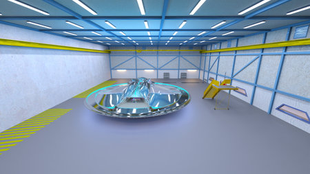 3DCG images of the spaceship hangarの写真素材