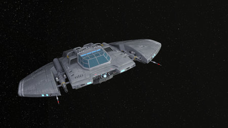 3DCG images of a spaceshipの写真素材