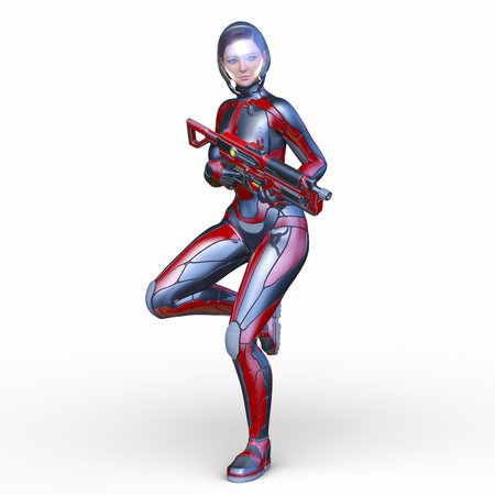 3DCG images of a cyber womanの写真素材