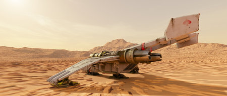 3DCG images of a spaceshipの写真素材