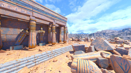 3DCG images of the ancient ruinsの写真素材