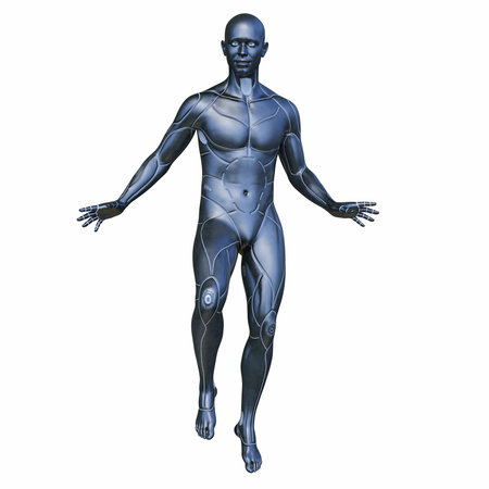 3DCG images of a male cyborgの写真素材