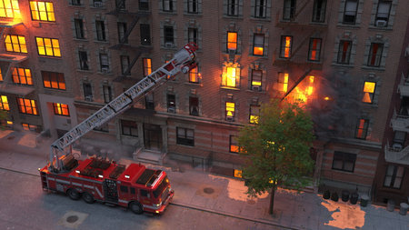 3DCG images of the fire sceneの写真素材