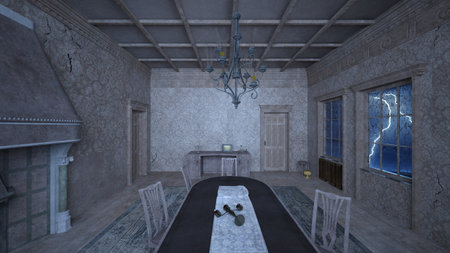 3DCG images of the abandoned building with rough interiorの写真素材