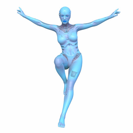 3DCG images of a female cyborgの写真素材